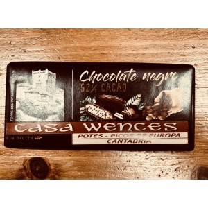 CHOCOLATE NEGRO 52% CACAO CASA WENCES 125gr. CHOCOLATE NEGRO 52% CACAO CASA WENCES 125gr.