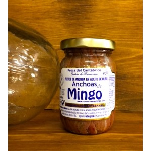 ANCHOAS DEL  CANTÁBRICO EN ACEITE DE OLIVA MINGO  FRASCO MEDIANO