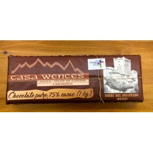CHOCOLATE NEGRO 75% CACAO CASA WENCES 750GR.