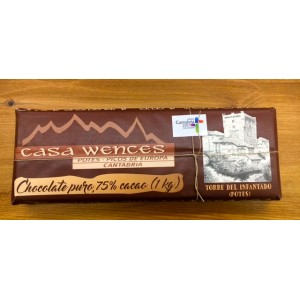 CHOCOLATE NEGRO 75% CACAO CASA WENCES 750GR.